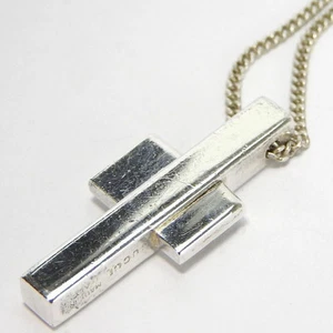 Gucci Authentique Collier Croix Pendentif Argent 925 Chaîne Unisexe Bijoux Sans Boîte