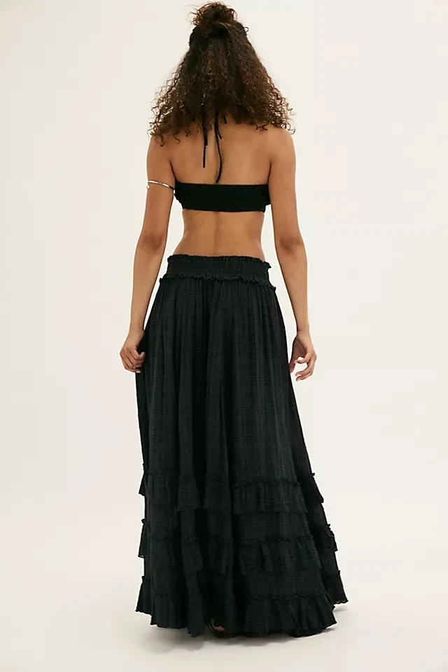 Maxi falda Free People FP One Brynn con volantes en capas tiro medio XL Foto 3 de 4