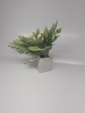 NEW Artificial Plant in a Faux Marble Pot Organic Greenery Textured Leaves