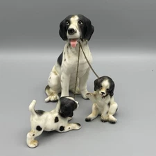 Lipper & Mann Creations English Springer Spaniel Mother Dog 2 Puppies Figurines