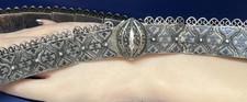 HandcraftedSilverPanelConchoBelt NielloDecorationBalkan Russian.875Silver15.3ozt