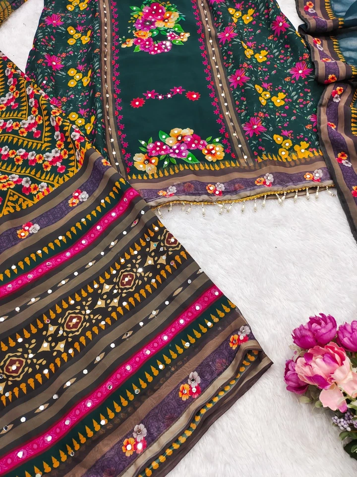 Diseñador Indio Paquistaní Salwar Kameez Bollywood Vestido Fiesta Traje Boda Foto 3 de 4