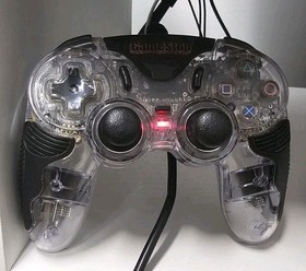 Playstation 2 PS2 Wired Controller Gamestop Clear Tested Working Lot Of 2