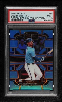2024 Panini Select Concourse Light Blue Prizm /199 Bobby Witt Jr PSA 9 MINT 8d2