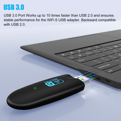 PC Laptop 2.4Ghz/5.8Ghz High Speed WiFi 6 Dual Band Wireless USB WIFI Adapter a - Afbeelding 9 van 13