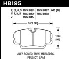 Hawk Hb195G.640 fits fits Bmw 3 Series / Mercedes Benz 190 Series / Saab 900/900