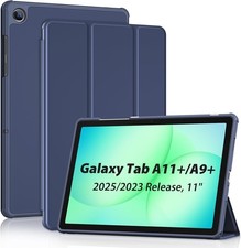 Navy Slim Folio Cover Case for 11" Galaxy Tab A11 Plus - Trifold Stand Design