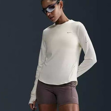 Nike Swift Dri-FIT Running Top Womens XS Sail White HQ0503-133 NEW UPF 40+