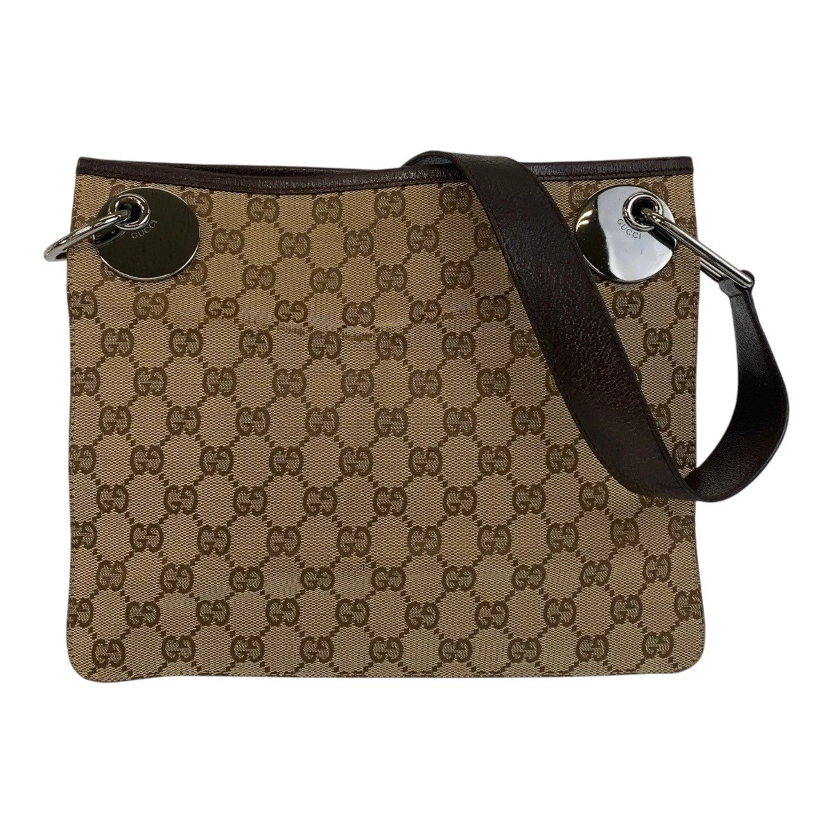 Sac bandoulière GUCCI beige marron GG toile cuir 120841 pochette femme t 501