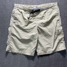 Columbia Men's XL Omni-Shade Beige Tan Run Swim Trunks Hike Lined Belted Cargo