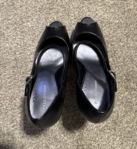 Pronostico Nero WW Karrye Peep Toe Cinturino Caviglia Tacchi Donna 10W Nuovo Carino Gotico - Foto 11 di 16