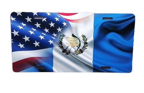 GUATEMALA GUATEMALAN FLAG AMERICAN FLAG METAL NOVELTY CAR LICENSE PLATE AUTO TAG - Picture 15 of 15