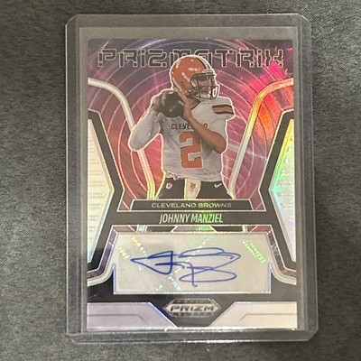 2025 PANINI PRIZM BLACK - JOHNNY MANZIEL - PRIZMATRIX AUTO SILVER #PS-JML BROWNS