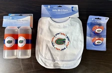 Florida Gators NCAA Baby bottles bibs pacifier set of 2 each