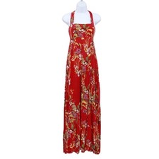 Free People One Aloha Jumpsuit Women M Red Boho Romantic Feminine Playful Beach