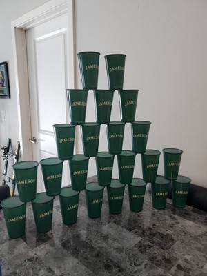 JAMESON IRISH WHISKEY - Green Collector Cups Reusable- Set Of 24. Unused