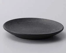 Japanese Tableware M111 288 Black Embossed Small Plate Made in Japan Japanese Ce