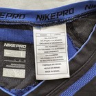 Nike Pro Shirt Mens Large Black Blue V-Neck Compression Short Sleeve Training