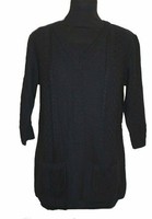 Damenpullover Pullover Strickpullover V-AUSSCHNITT Schwarz Capuccino Gr. 38 Neu