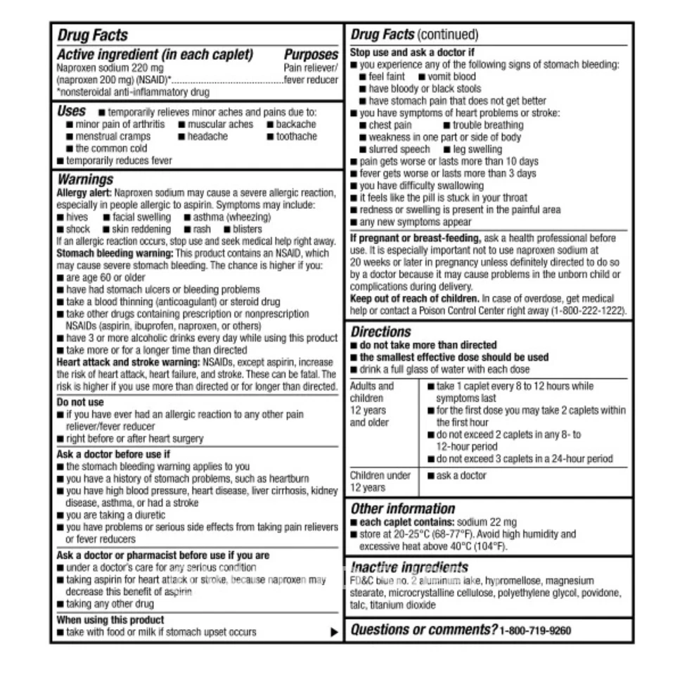 Kirkland Signature Naproxeno Sodio, 220 mg, 400 Comprimidos EXP 06/2026 Foto 3 de 4