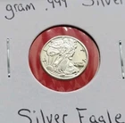 Silver Eagle Design - 1 Gram .999 Fine Silver Bullion Mini Proof Bar Round Coin