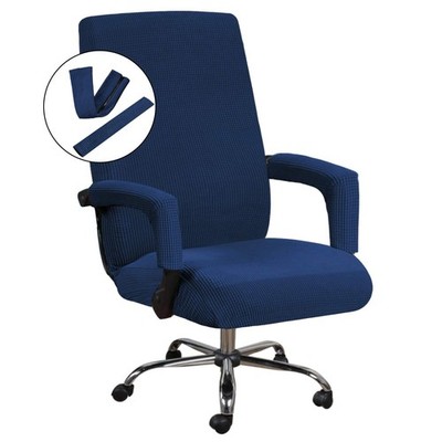 H.VERSAILTEX Office Chair Covers with Armrest Covers Navy High Back Boss Chair