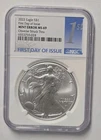 2022 American Silver Eagle 1 Troy Oz Silver MINT ERROR Obv Struck Thru NGC MS69