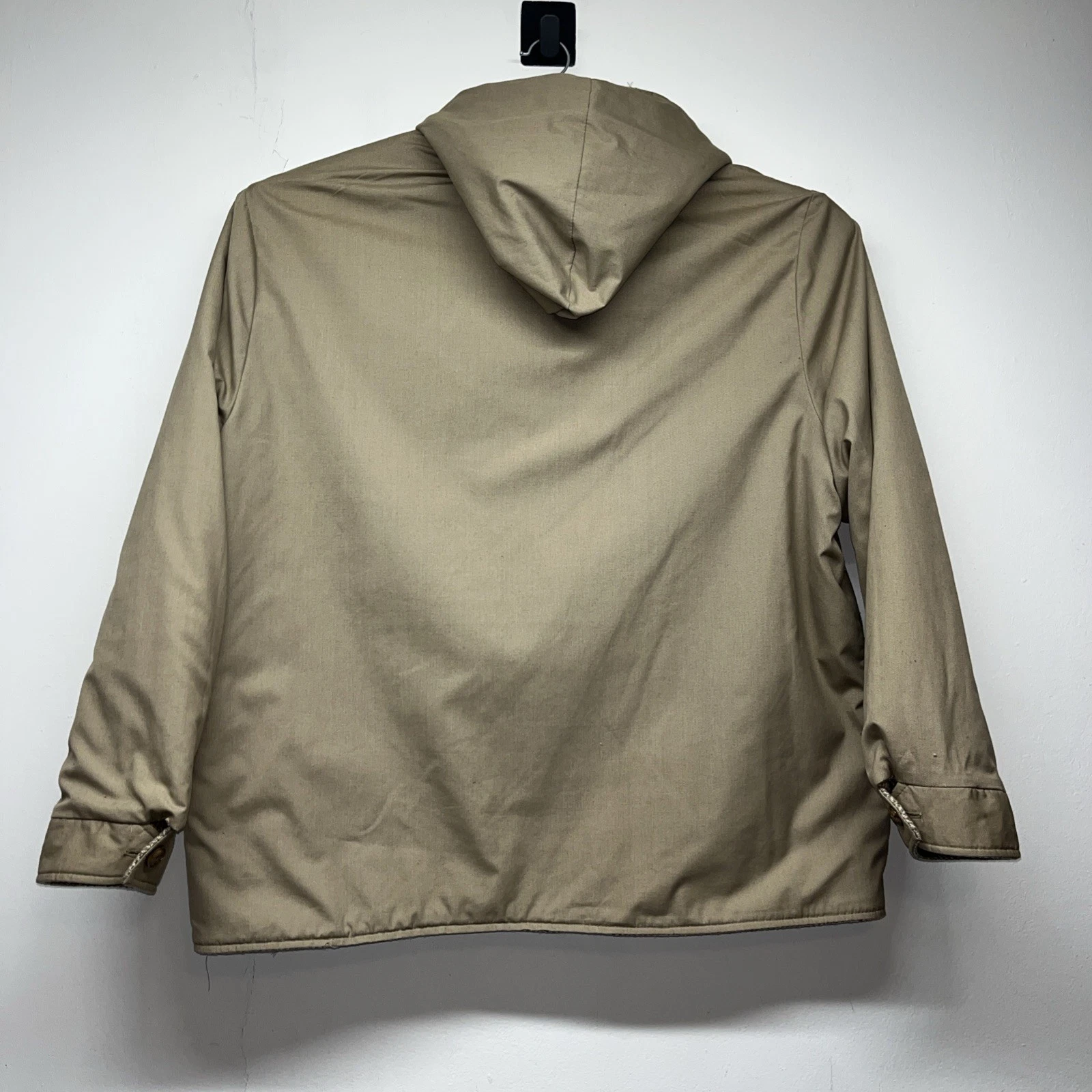 VTG 80’s Woolrich Herringbone Tweed Wool Jacket Reversible Canvas Shacket XL USA image 12
