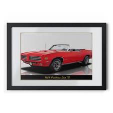 Iconic 1969 Red Pontiac Gto Convertible Poster Classic Muscle Car Art Print 