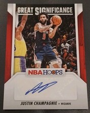 2024-25 Panini Nba Hoops - Great Significance Justin Champagnie #GS-JCW (AU, RC)