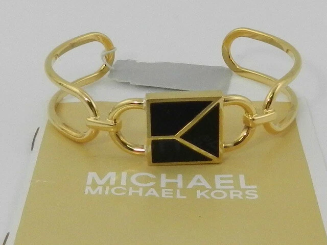 Michael Kors Women's Metallic 14k Gold Over Sterling Silver Mercer Lock Cuff - Image 2 of 4