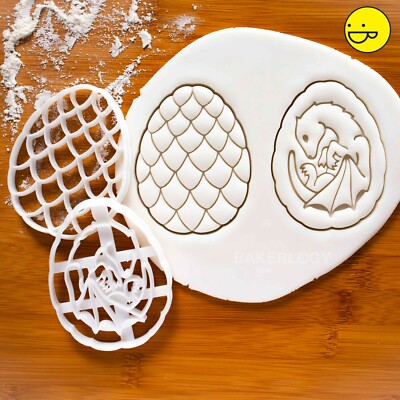 2er Set Drachenbaby & Eier Ausstechformen | Spiel Keksausstecher Eier Throne