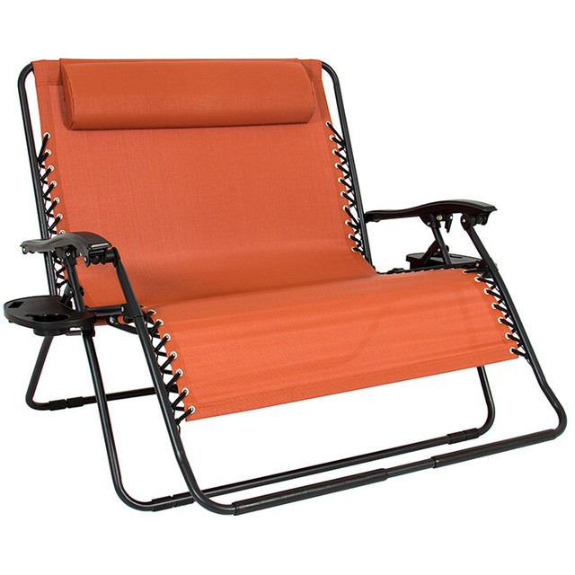 Huge Double Wide Reclining Loveseat Folding 2 Person Gravity Chair Lounger For Sale Online Ebay