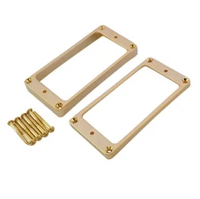 Humbucker Pickup Metal Rings 2x SLANTED & CURVED Bottom for Gibson Guitar GOLD