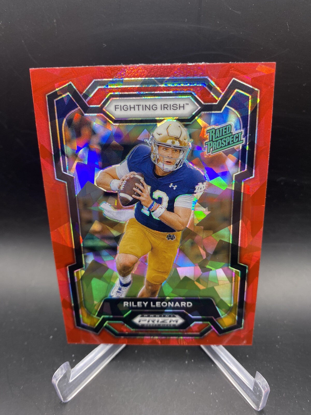 2024 Panini Prizm Draft Picks Riley Leonard Red Cracked Ice Rated Prospect 🔥