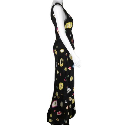 Diane Von Furstenberg Women's Enid Silk Jacquard Embellished Dress Maxi Size 6 - Picture 2 of 7