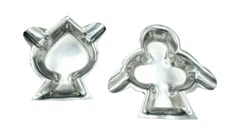 Vintage Pair of Ashtrays Metal Spade Club Card Suit for Bridge Poker Table