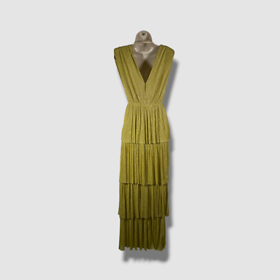 $555 Sabina Musayev Women's Green Skylar Tiered Metallic Knit Maxi Dress Size XS | eBay $555 Sabina Musayev Women's Green Skylar Tiered Metallic Knit Maxi Dress Size XS | eBay