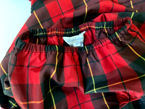 Ralph Lauren Dress Holiday Baby Girl Size 9 Months Red Black Plaid Christmas EUC - Picture 13 of 14