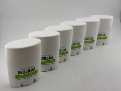 Lot of 6 Schmidt's Natural Deodorant Minis BERGAMOT + LIME Net Wt 0.70 0z New
