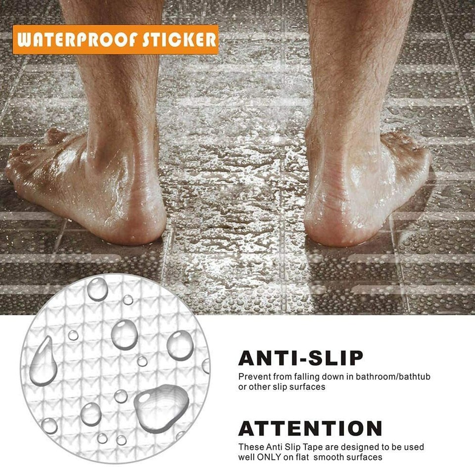 24-Pack Clear Anti-Slip Shower Stickers - PEVA Bathtub & Floor Safety Mats For Kids, Seniors | Waterproof & Non-Slip