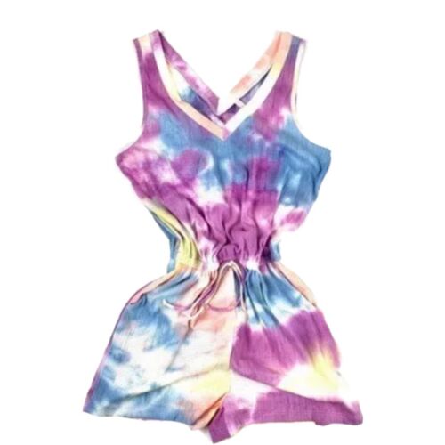 My Story Damen-Strampler lila rosa gefärbt Sommer V-Ausschnitt Kordelzug - Bild 2 von 8