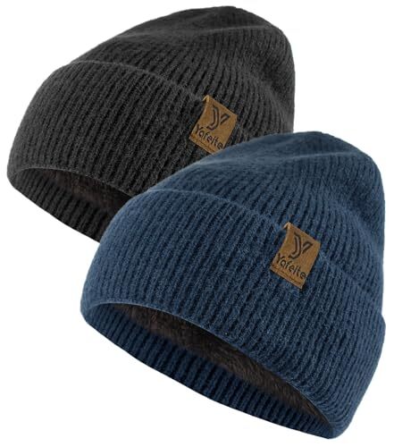 ♥ Beanies Hats for Men Women, Winter Knit Fleece Lined Warm Ski