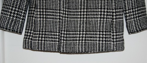 NWT Talbots Women's Black & Ivory Plaid Wool Short Coat sz 6 8 - Picture 6 of 8