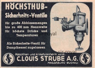 Louis Strube Mechanical Engineering - Magdeburg Buckau - 1938 - Advertising Advertising ~9x6cm