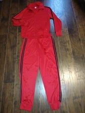 Urban Groove Stripe Sleeve/Leg Tracksuit Athletic Full Zip  Red Sz LA