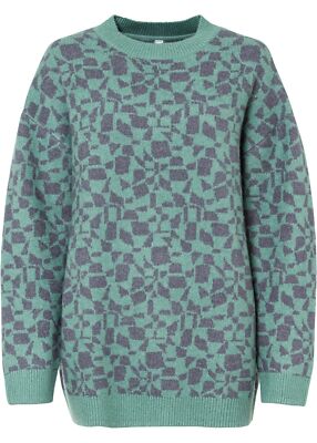 Oversized Pullover Gr. 36/38 Rauchsalbei Rauchblau Damen Strickpullover Neu*