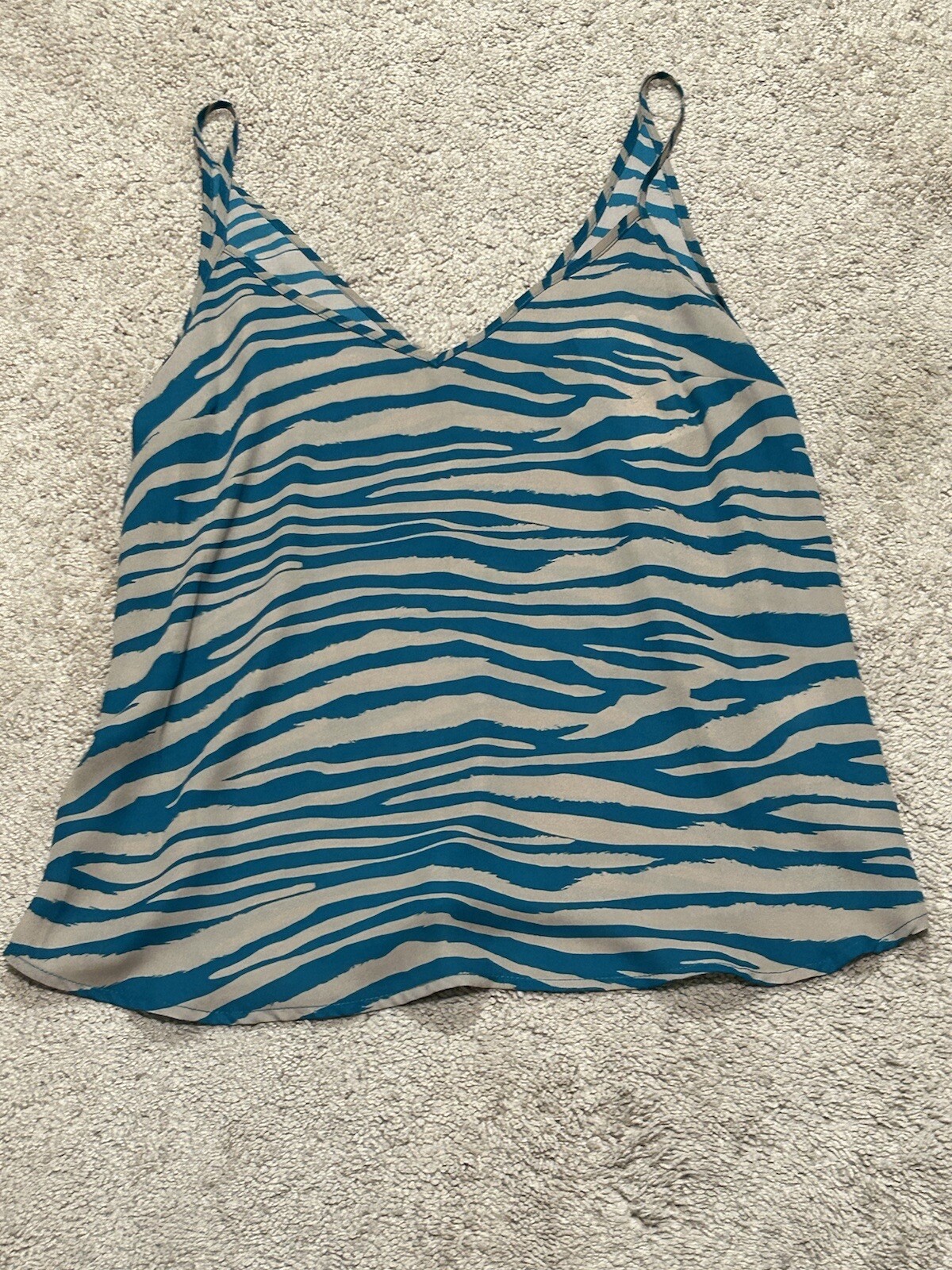 Allison Joy Womens Shirt Size Small NEW Multicolor Animal Print Strappy Flowy