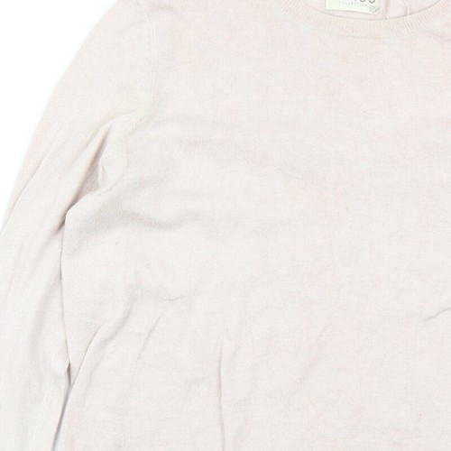 Indigo Womens Pink Crew Neck Cotton Blend Jumper Size 12 - Picture 8 of 12