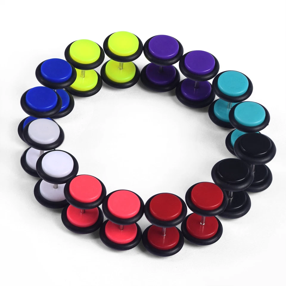 16 Piezas Tornillo Falso Tramposo Acrílico Pendiente Barra Tapón para los Oídos Medidores para los Oídos Foto 4 de 4